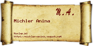 Michler Anina névjegykártya